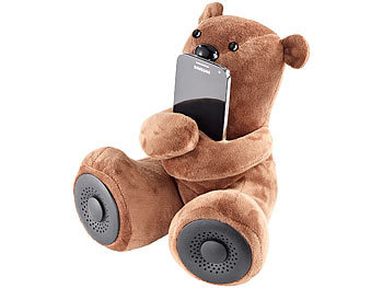auvisio Lautsprecher-Teddybär mit Bluetooth 4.1 + EDR und Mikrofon, 10 Watt