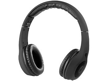 PEARL Faltbares Headset, Bluetooth 4.0 Audio-Eingang,schwarz (refurbished)