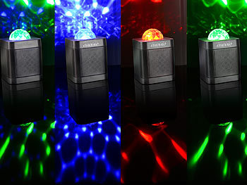 auvisio Lautsprecher mit Bluetooth 4.0 & 3-farbigem Disco-Lichteffekt, 10 Watt