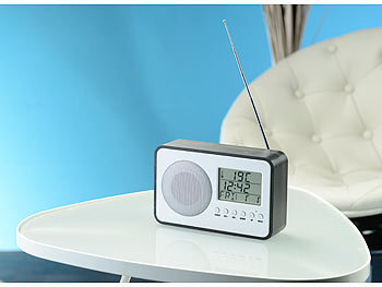 auvisio Design-FM-Radiowecker mit digitaler Frequenzwahl & Netzteil, anthrazit