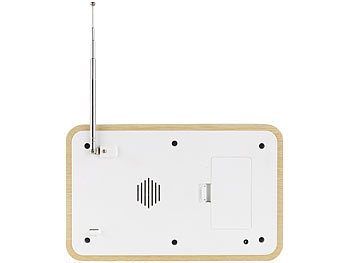 auvisio Design-FM-Radiowecker mit digitaler Frequenzwahl & Netzteil, beige