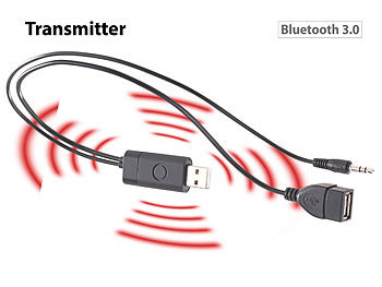 auvisio Transmitter zum Senden von Audio-Signalen mit Bluetooth 3.0 & USB