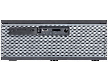 auvisio Stereo-Lautsprecher mit Freisprecher, Bluetooth, microSD, 16W, IPX4