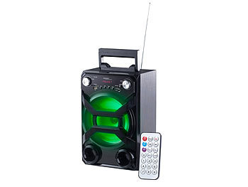 auvisio Mobile Akku-Musikanlage, Bluetooth, Karaoke-Funktion, USB, SD, 30 Watt