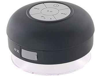 auvisio Lautsprecher mit Bluetooth, Freisprechfunktion und Saugnapf, IPX4