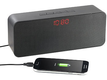 auvisio Stereo-Lautsprecher, Bluetooth, Freisprecher, MP3, FM-Radio, 20 Watt