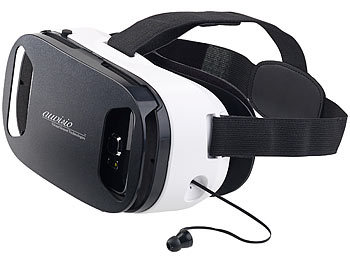 auvisio Virtual-Reality-Brille mit In-Ear-Headset, Bluetooth & Game-Controller