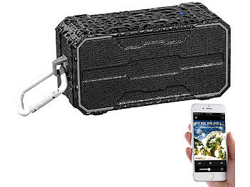 Audio-Lautsprecher: auvisio Outdoor-Lautsprecher mit Bluetooth, Freisprecher, MP3-Player, IPX6