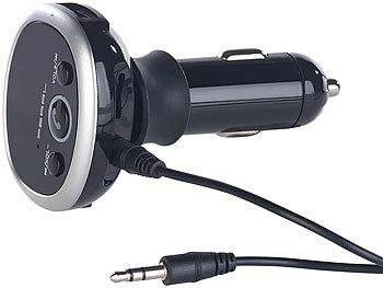 auvisio MP3-FM-Transmitter mit Bluetooth, Freisprecher, USB-Port, für 12/24 V