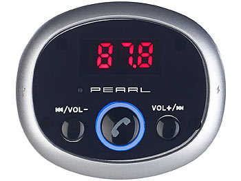 auvisio MP3-FM-Transmitter mit Bluetooth, Freisprecher, USB-Port, für 12/24 V