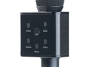 auvisio Karaoke-Mikrofon mit Bluetooth, MP3-Player, Lautsprecher und Akku