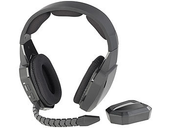 PS4 Headset: auvisio Digitales Gaming-Funk-Headset mit TOSLINK & 12-Stunden-Akku, 2,4 GHz