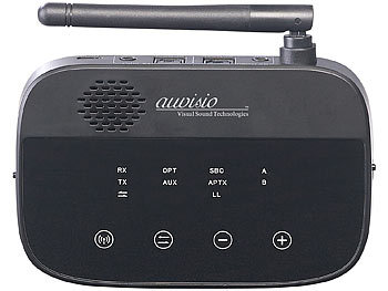 auvisio 2er-Set 2in1-Audio-Sender & -Empfänger, Bluetooth 4.2, aptX