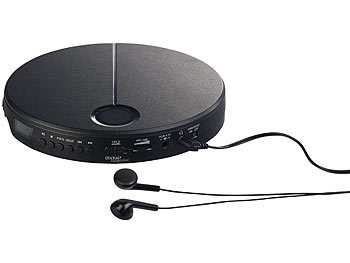 auvisio Tragbarer CD-Player mit Anti-Shock, Bass Boost und In-Ear-Kopfhörern