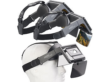 AR Brille: auvisio 2er-Set Augmented-Reality- und Video-Brillen für Smartphones, 69°