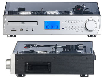 auvisio 5in1-Plattenspieler/Digitalisierer, CD, Bluetooth, Versandrückläufer