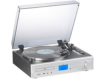 auvisio 5in1-Plattenspieler/Digitalisierer, CD, Bluetooth, Versandrückläufer
