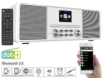 Radio mit CD Player: VR-Radio Stereo-Internetradio mit CD-Player, DAB+/FM & Bluetooth, 40 Watt, weiß