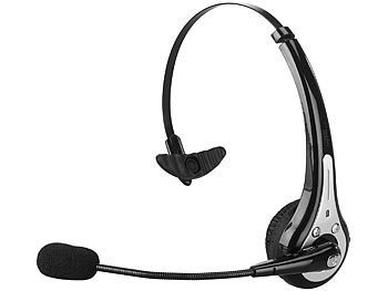 Callstel 2er Pack Profi-Mono-Headset mit Bluetooth, Geräuschunterdrückung