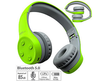 Kopfhörer, Bluetooth: auvisio Over-Ear-Stereo-Headset für Kinder, Lautstärke-Begrenzung, Bluetooth 5