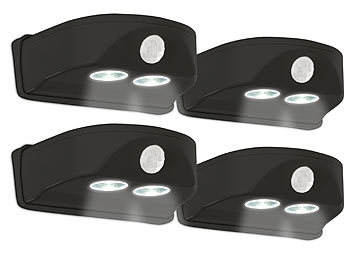 LED-Tür-Lampen: Luminea Batterie-LED-Türleuchte, Bewegungs-/Lichtsensor, 0,4 W, 50 lm, 4er-Set