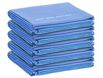 Microfaser Towel: PEARL 5er Pack Schnelltrocknendes Mikrofaser-Badetuch, 180 x 90 cm, blau