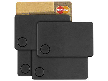 Brillen Finder: Callstel 4er-Set 4in1-Schlüsselfinder im Kreditkarten-Format, GPS-Ortung, App