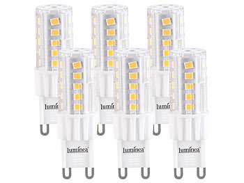 Luminea 12er-Set LED-Stiftsockellampe G9 4,5W (ersetzt 30W)480lm warmweiß 360°