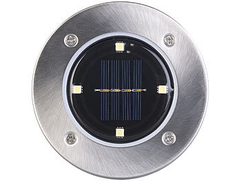 Lunartec 8er-Set Solar-Gartenstrahler mit Erdspieß, 200 lm, IP44