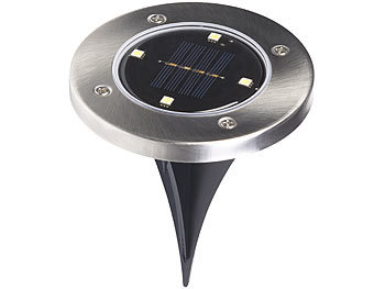 Lunartec 8er-Set Solar-Gartenstrahler mit Erdspieß, 200 lm, IP44