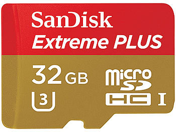 SanDisk 32 GB Extreme Plus microSDHC-Speicherkarte, 80 MB/s, UHS-I