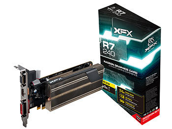 Grafikkarte XFX AMD Radeon R7 240 passiv, PCI-e, 2GB DDR3, DVI, HDMI