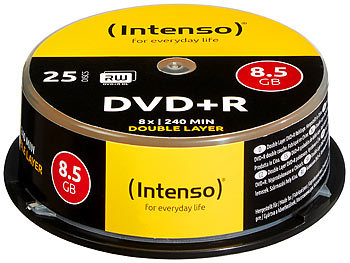Rohlinge: Intenso DVD+R 8,5GB 8x Double Layer, 25er-Spindel