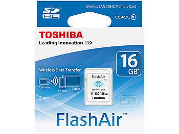 Toshiba FlashAir 16 GB Wireless LAN SDHC-Speicherkarte, Class 10
