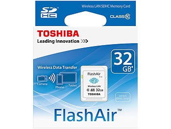 Toshiba FlashAir 32 GB Wireless LAN SDHC-Speicherkarte, Class 10