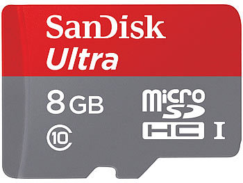 SanDisk 8GB Ultra microSDHC Speicherkarte, 48 MB/s, Class 10 UHS-I