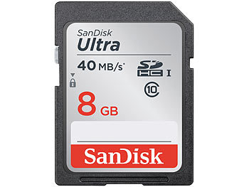SanDisk 8GB Ultra SDHC-Speicherkarte 40 MB/s Class 10 UHS-I, U1