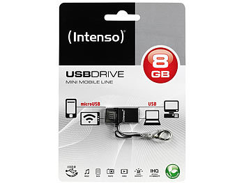 Intenso Mini Mobile Line 8GB USB 2.0 auf Micro-USB OTG Stick