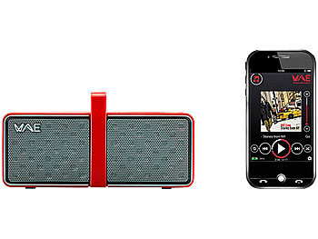 Hercules WAE-BTP03 Mini, mobiler Lautsprecher mit Bluetooth, rot/weiß, 8W