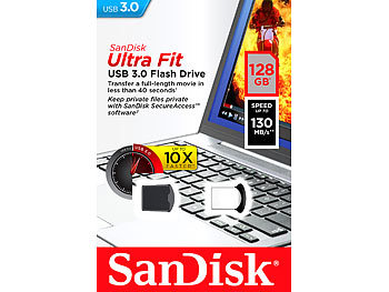 SanDisk Ultra Fit USB 3.0-Flash-Laufwerk, 128 GB (SDCZ43-128GG46)