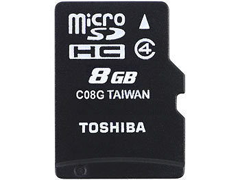 Toshiba microSDHC-Karte, 8 GB Class 4, inkl. SD-Adapter