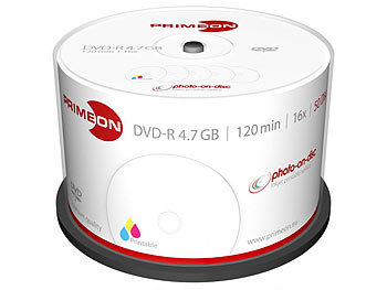 PRIMEON DVD-R, 4.7 GB, 16x, bedruckbar, 50er-Box