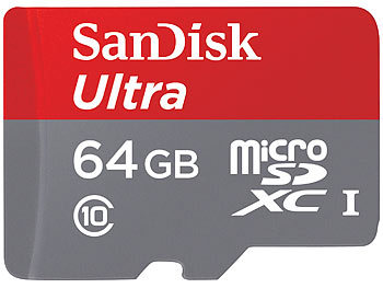 SanDisk Ultra microSDXC-Speicherkarte, 64 GB, 80 MB/s, Class 10 UHS-I