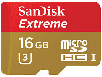 SanDisk Extreme microSDHC-Speicherkarte, 16 GB, 90 MB/s, UHS Class 3