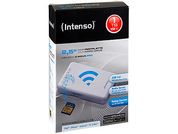 Intenso Memory 2 Move Pro, ext. 2,5"-Festplatte mit WLAN, 1 TB, weiß