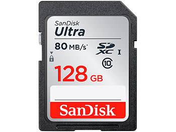 SanDisk Ultra SDXC-Speicherkarte,128 GB, Class 10, 80 MB/s, UHS U1