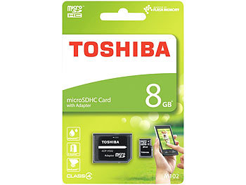 Toshiba High Speed microSDHC-Speicherkarte, 8 GB, Class 4