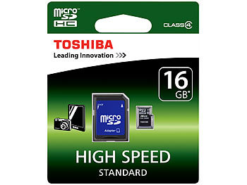 Toshiba High Speed microSDHC-Speicherkarte 16 GB, Class 4