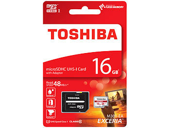 Toshiba Exceria microSDHC-Speicherkarte 16 GB, Class 10, UHS-I