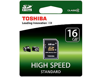 Toshiba High Speed SDHC-Speicherkarte, 16 GB, Class 4, SD-K32GJ